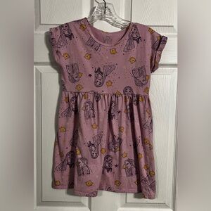 Disney Wish Girls Short Sleeve Dress Size M (7/8) With Characters Purple